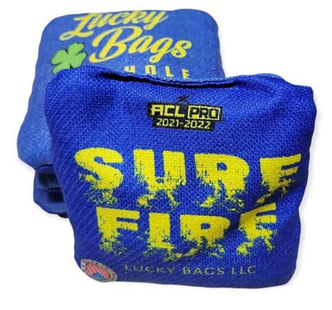 The Surefire is a relatively thin bag with a decent amount of flop in it, but rest assured this bag sits comfortably in your hand. . Surefire cornhole bags